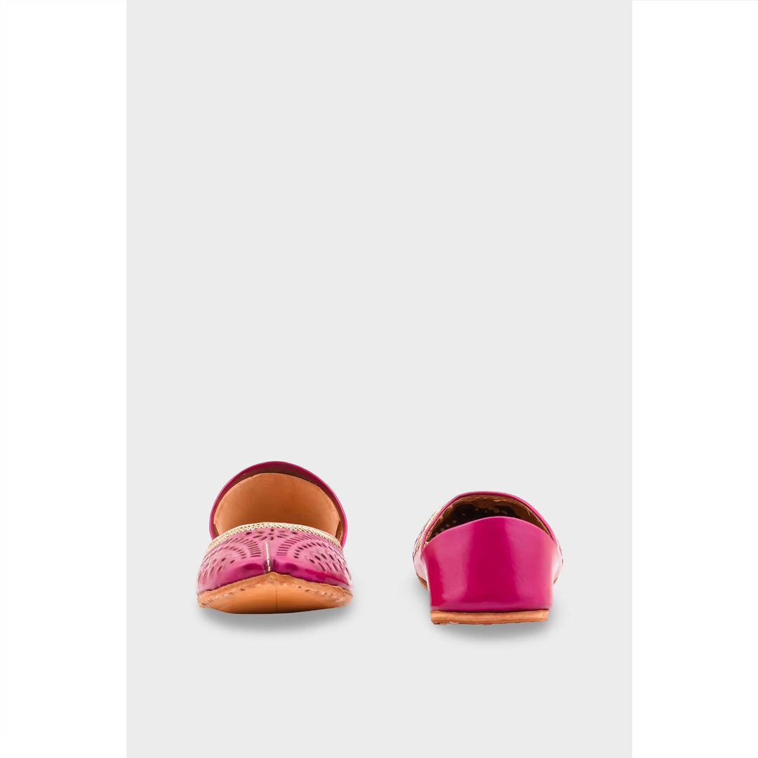 SK Pink Leather Khussa EC8640