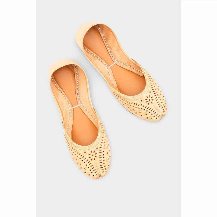 Beige Leather Khussa EC8640