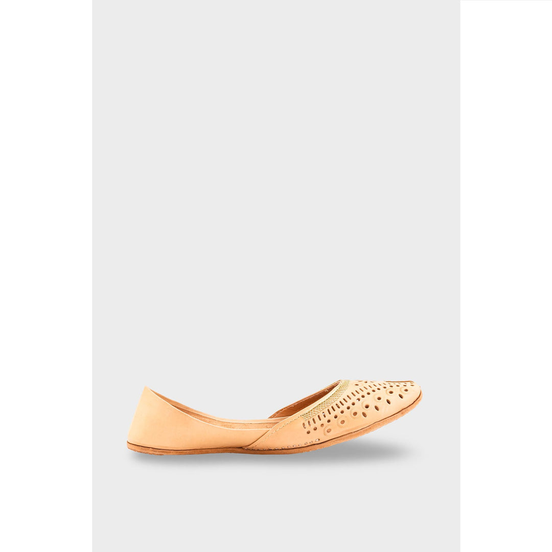 Beige Leather Khussa EC8640