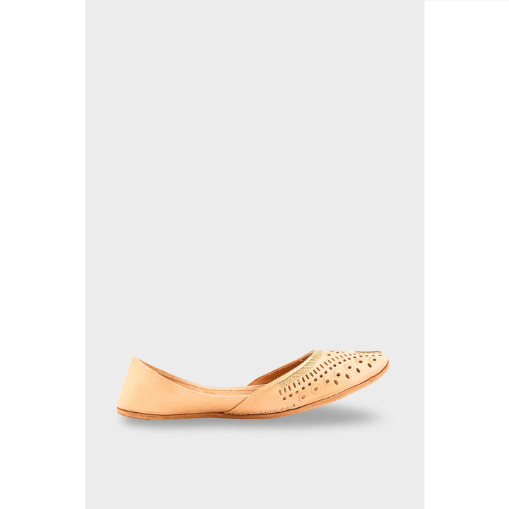 Beige Leather Khussa EC8640