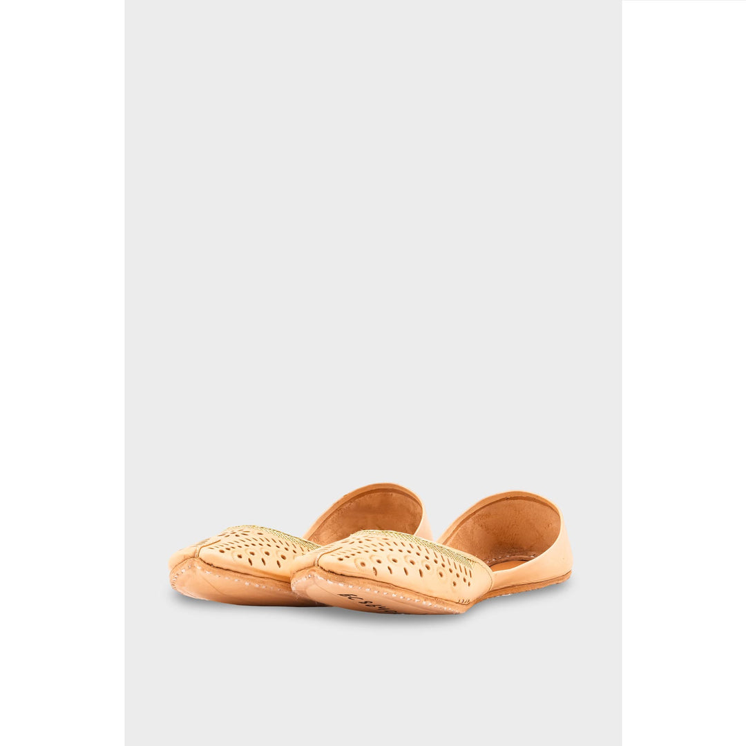 Beige Leather Khussa EC8640