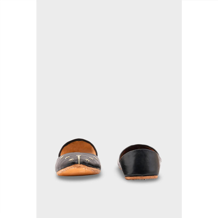 Black Leather Khussa EC8642