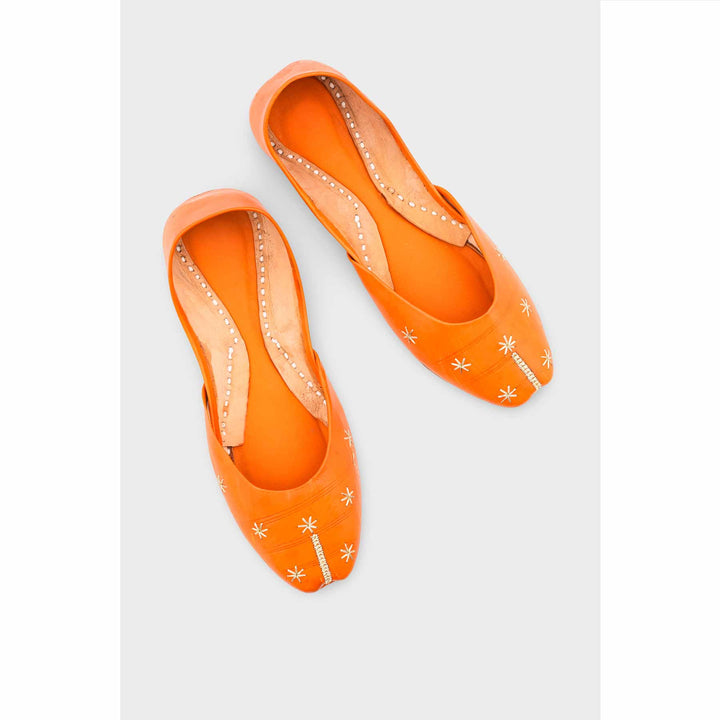 Orange Leather Khussa EC8642
