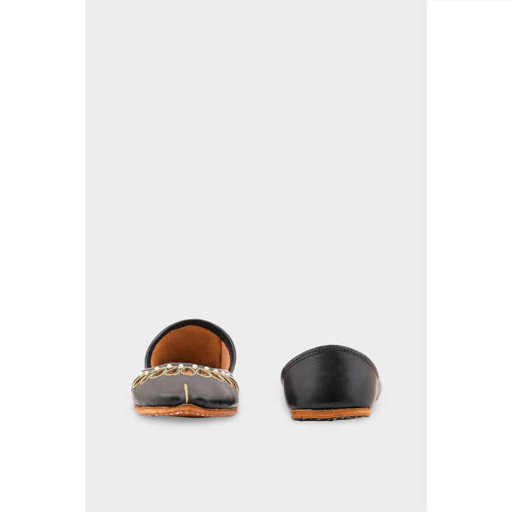 Black Leather Khussa EC8643