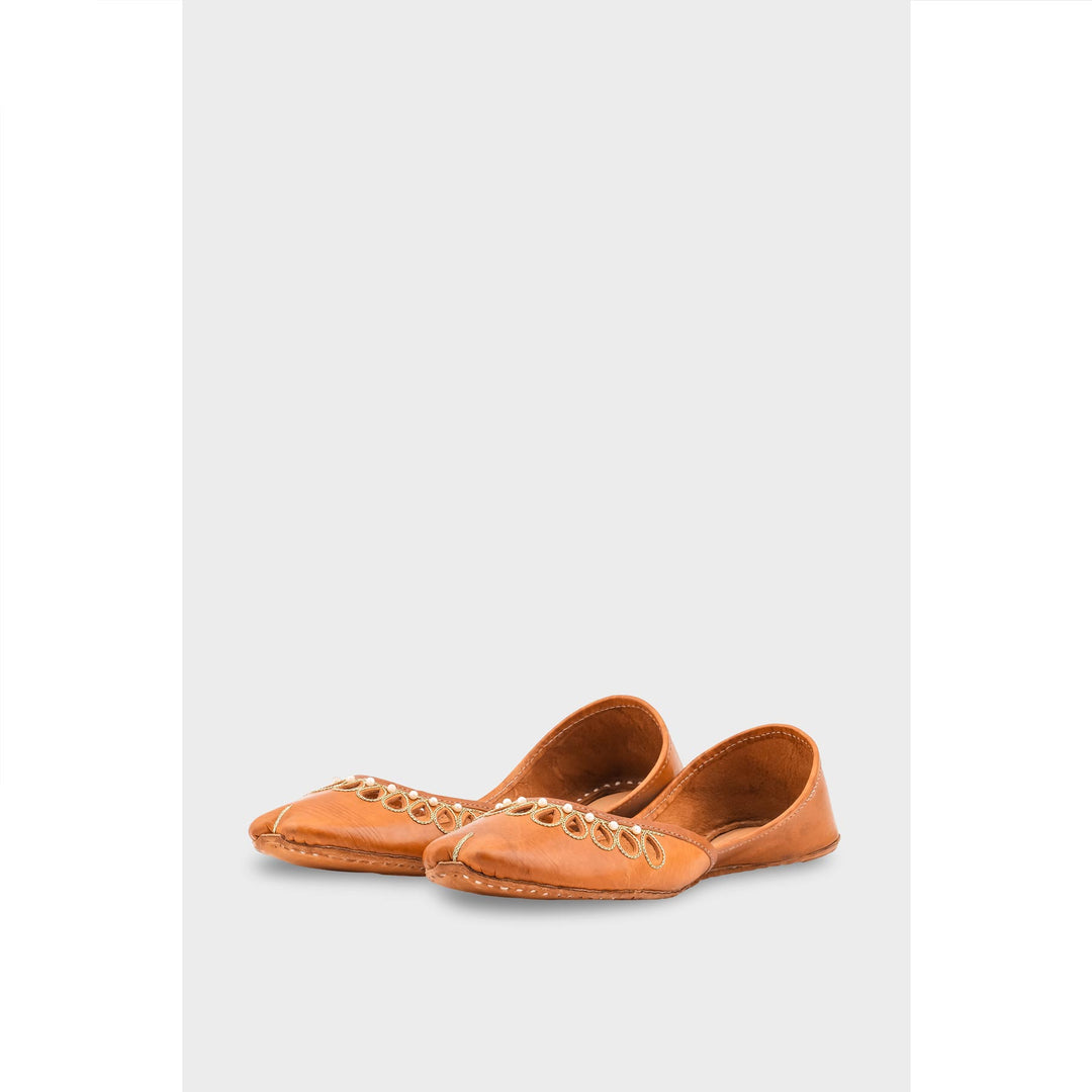 Mustard Leather Khussa EC8643