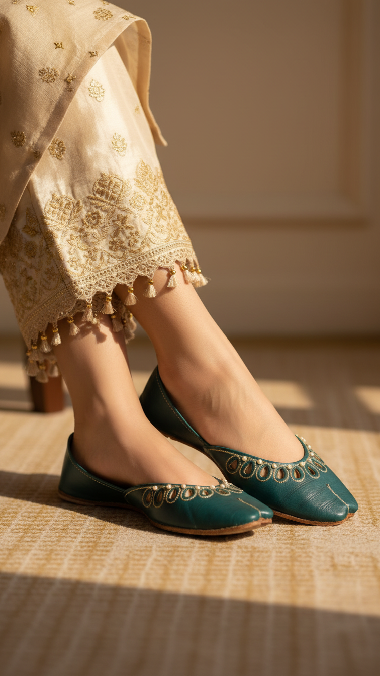 Green Ethnic Khussa EC8643