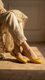 Yellow Leather Khussa EC8643