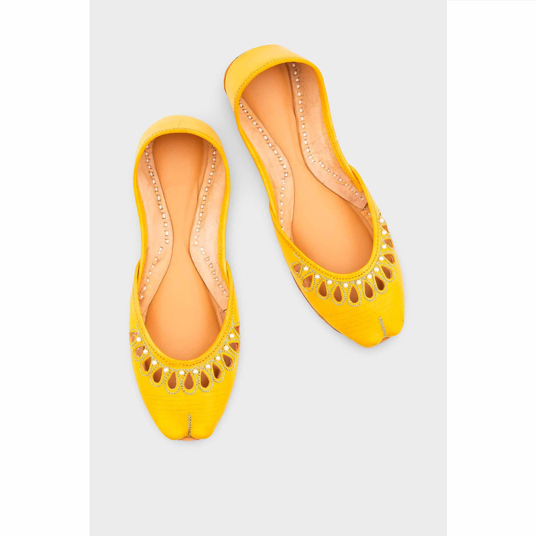 Yellow Leather Khussa EC8643