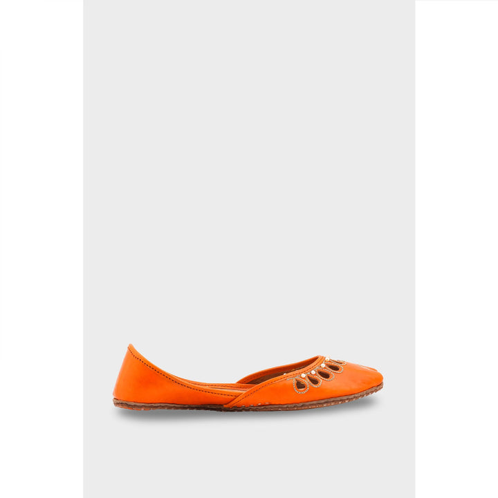 Orange Leather Khussa EC8643