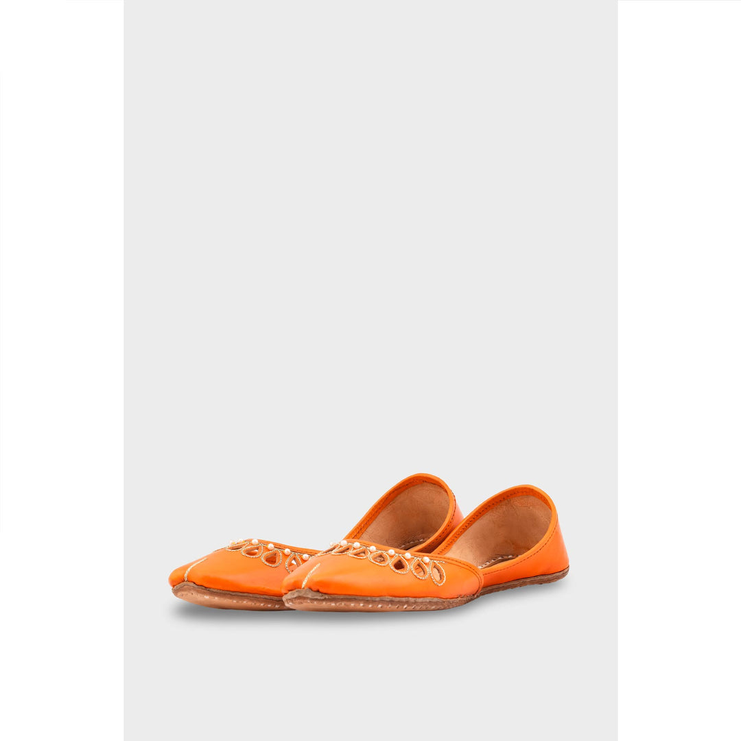 Orange Leather Khussa EC8643