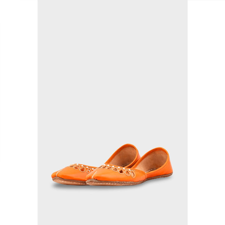 Orange Leather Khussa EC8643