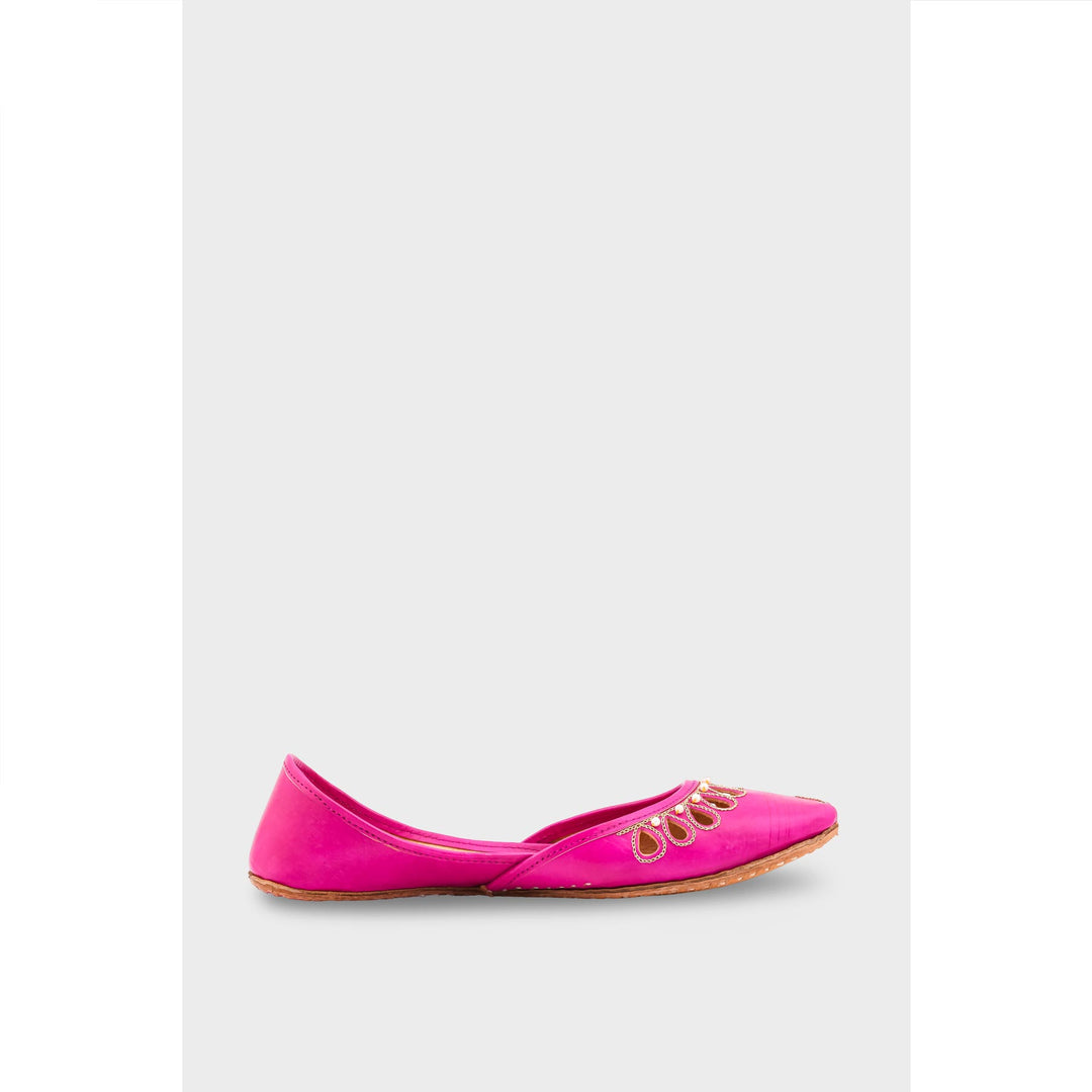 SK Pink Leather Khussa EC8643