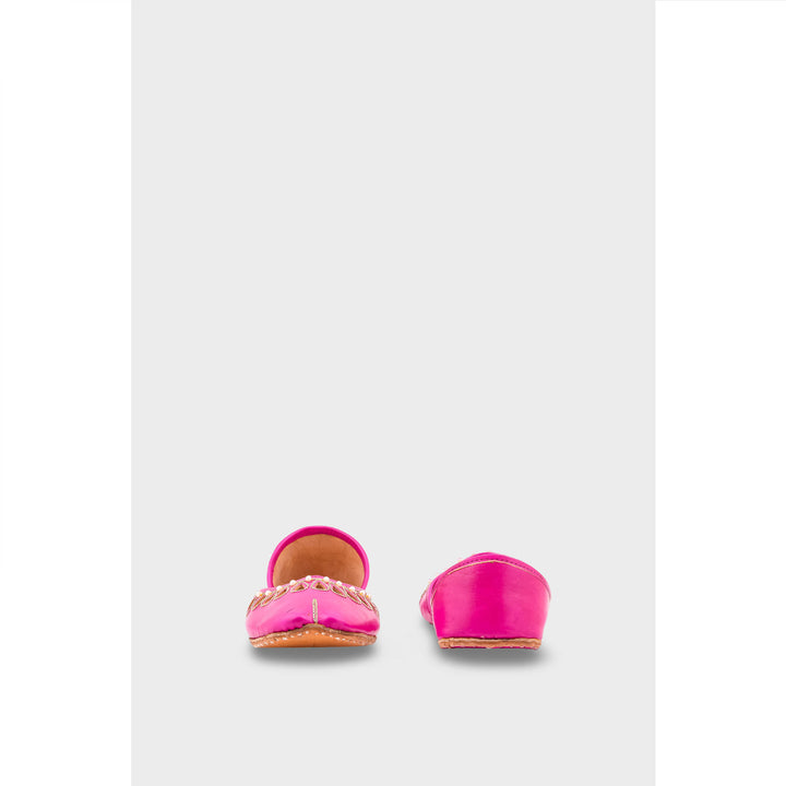SK Pink Leather Khussa EC8643