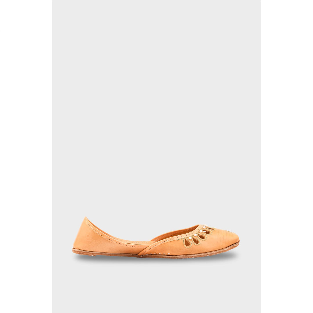 Beige Leather Khussa EC8643