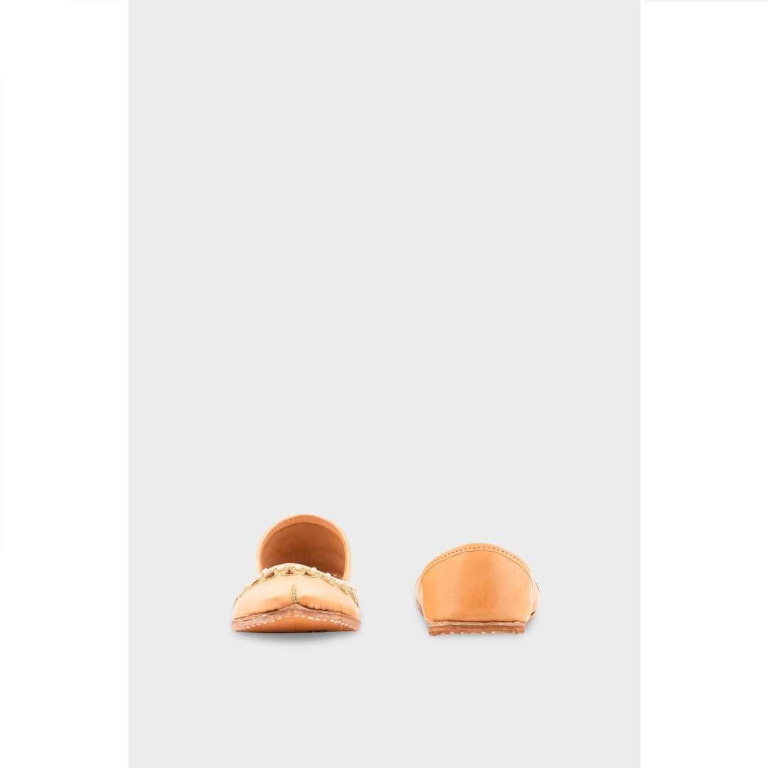 Beige Leather Khussa EC8643