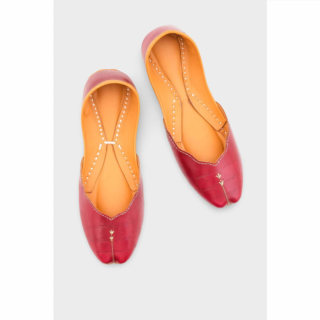 Maroon Leather Khussa EC8644