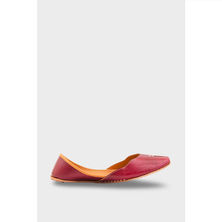 Maroon Leather Khussa EC8644