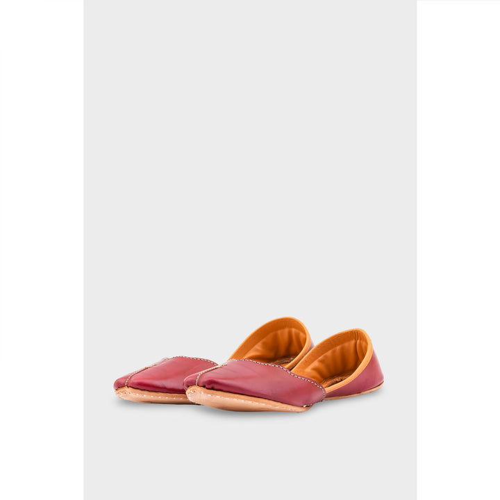 Maroon Leather Khussa EC8644