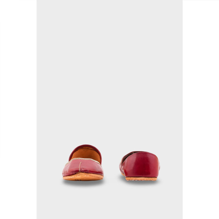 Maroon Leather Khussa EC8657