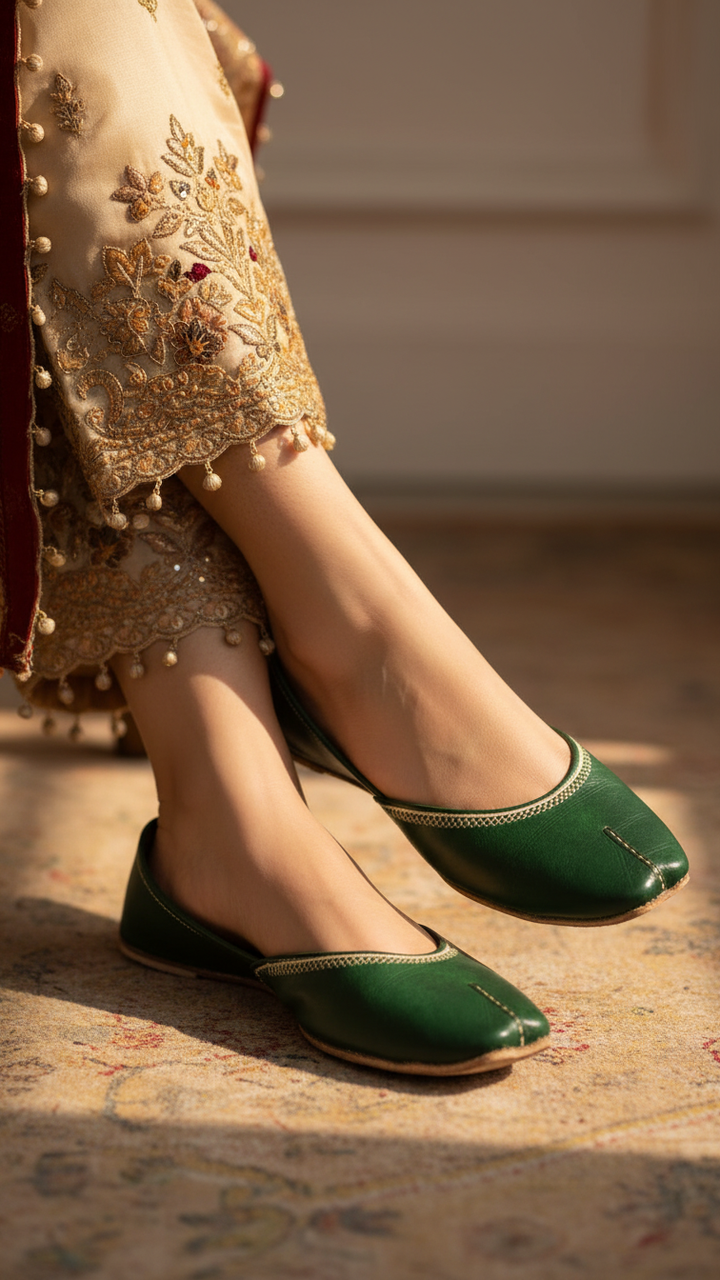 Green Ethnic Khussa EC8657