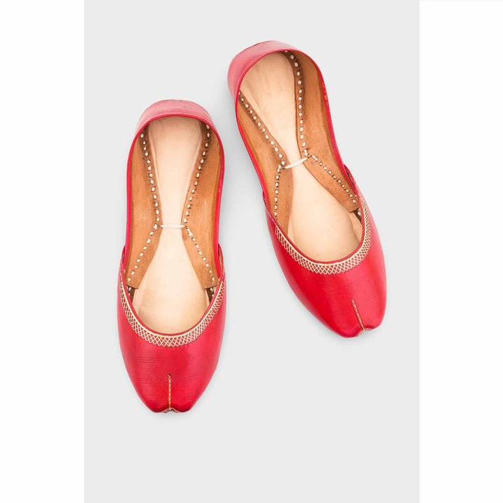 Red Leather Khussa EC8657