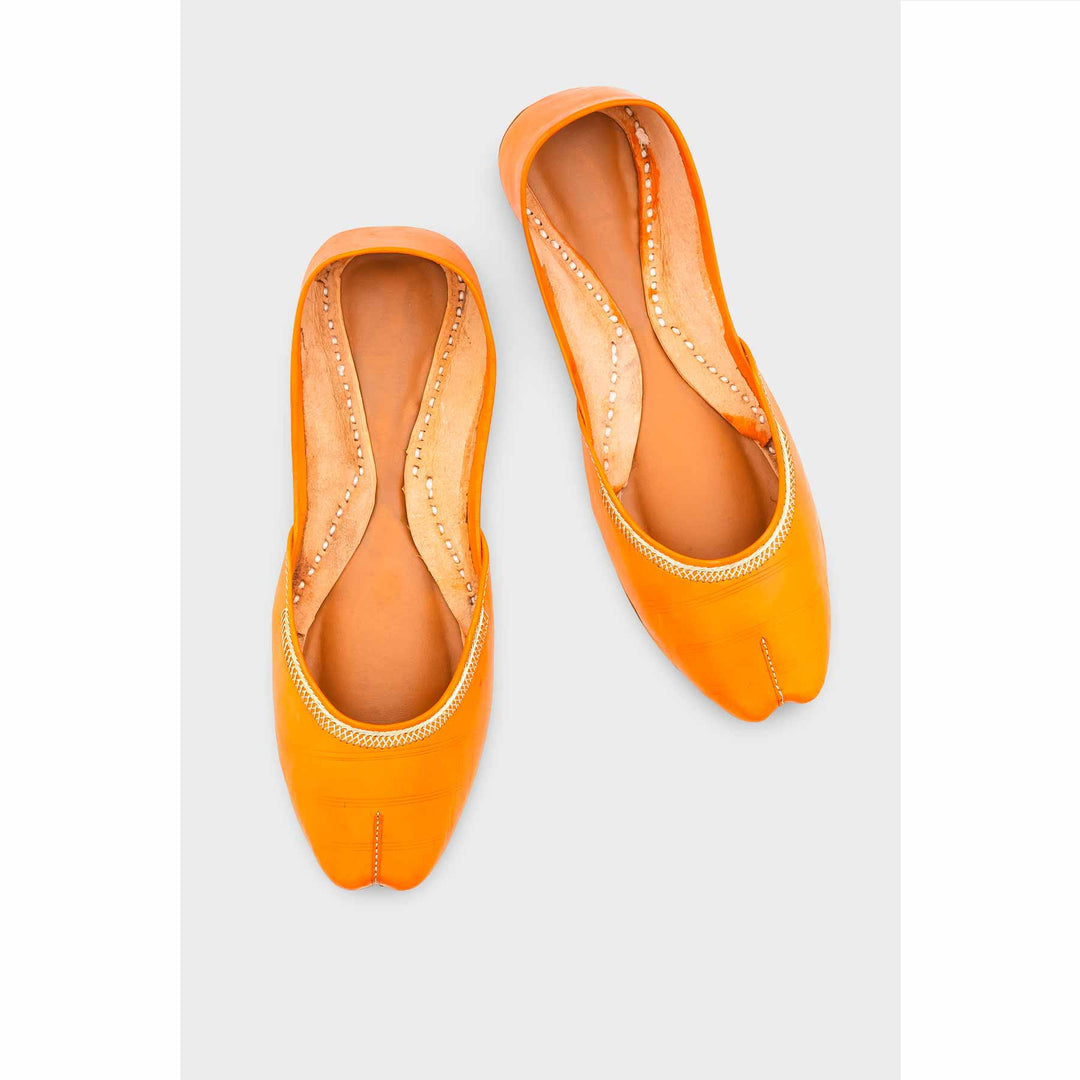 Orange Leather Khussa EC8657