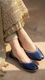 Navy Leather Khussa EC8657