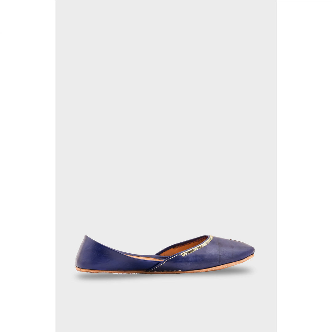 Navy Leather Khussa EC8657