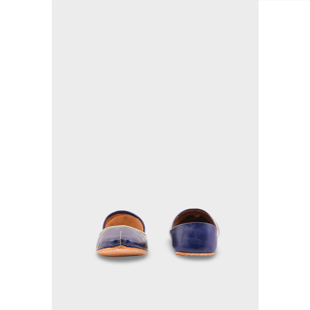 Navy Leather Khussa EC8657
