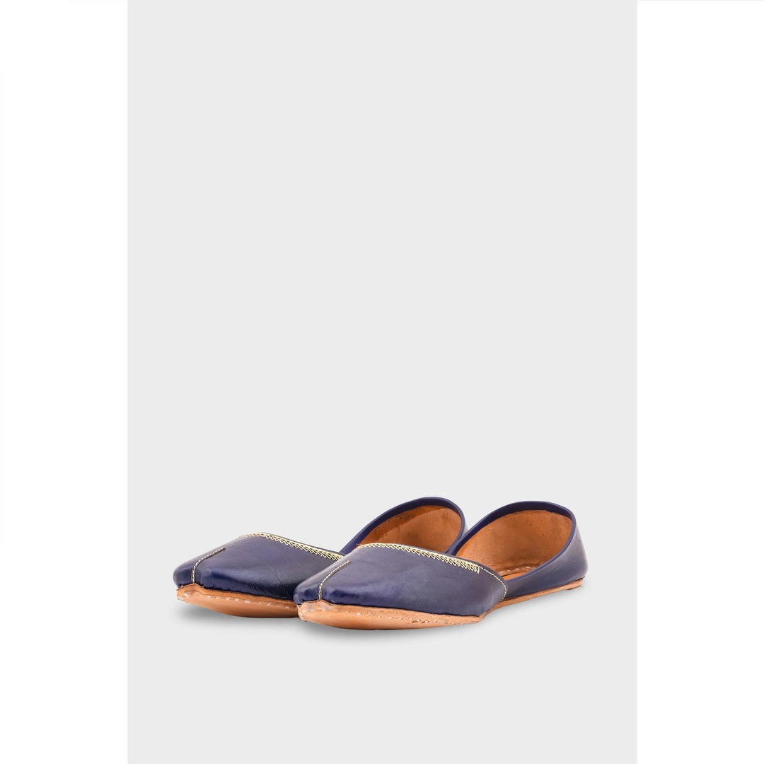Navy Leather Khussa EC8657