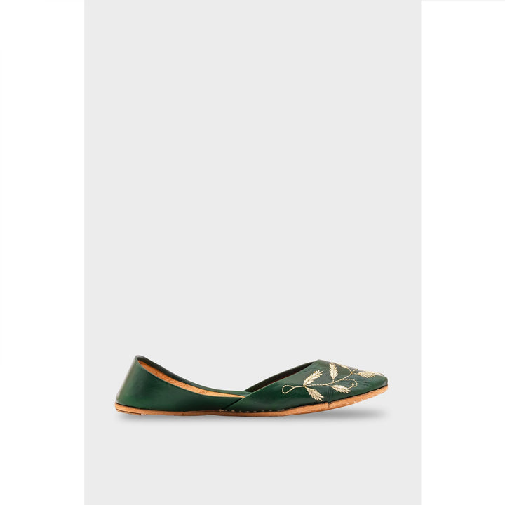 Green Leather Khussa EC8658