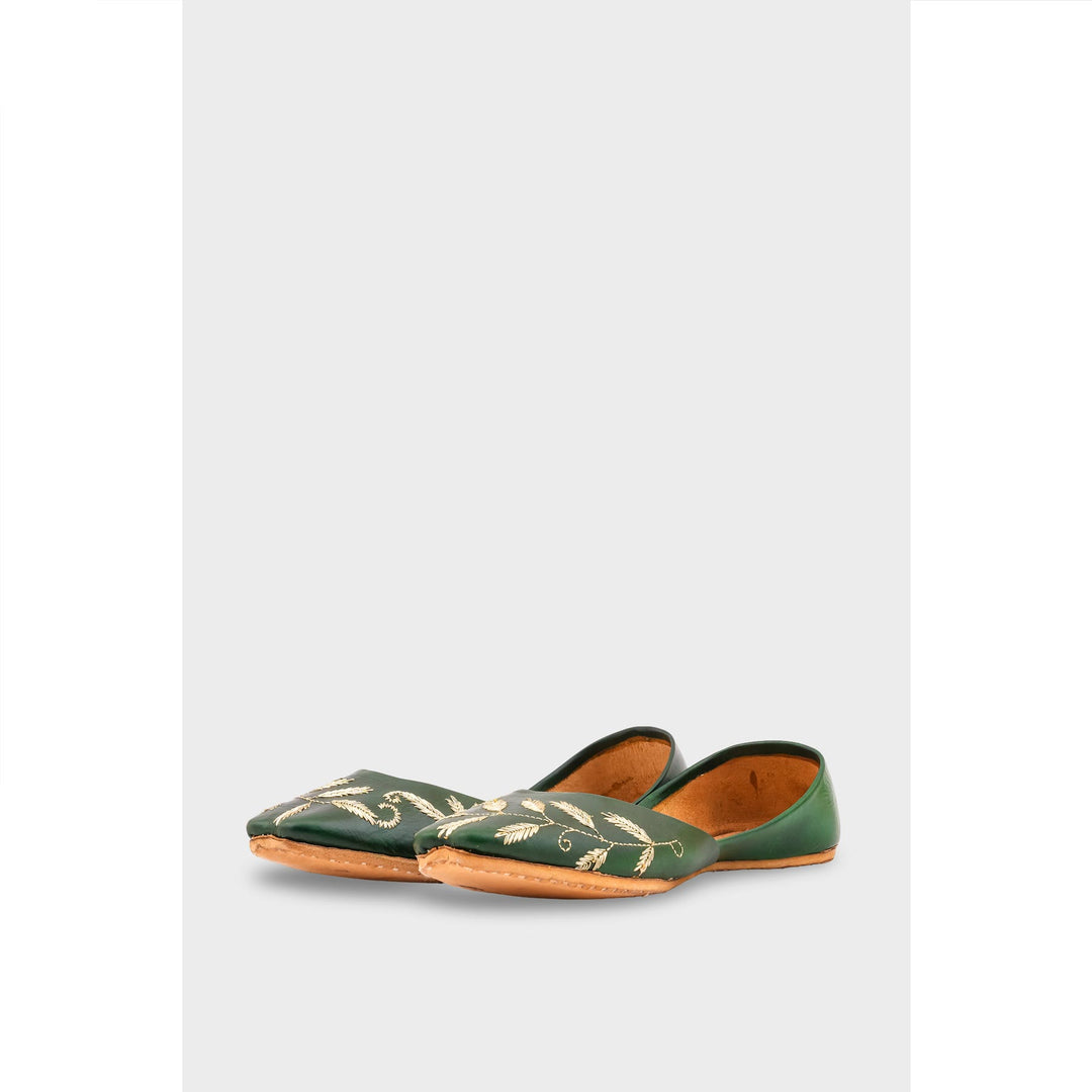 Green Leather Khussa EC8658