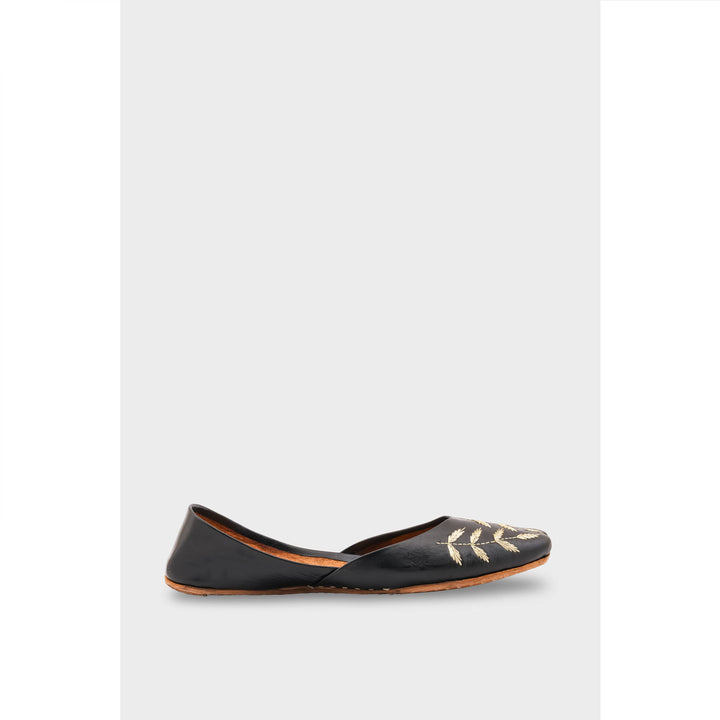 Black Leather Khussa EC8659