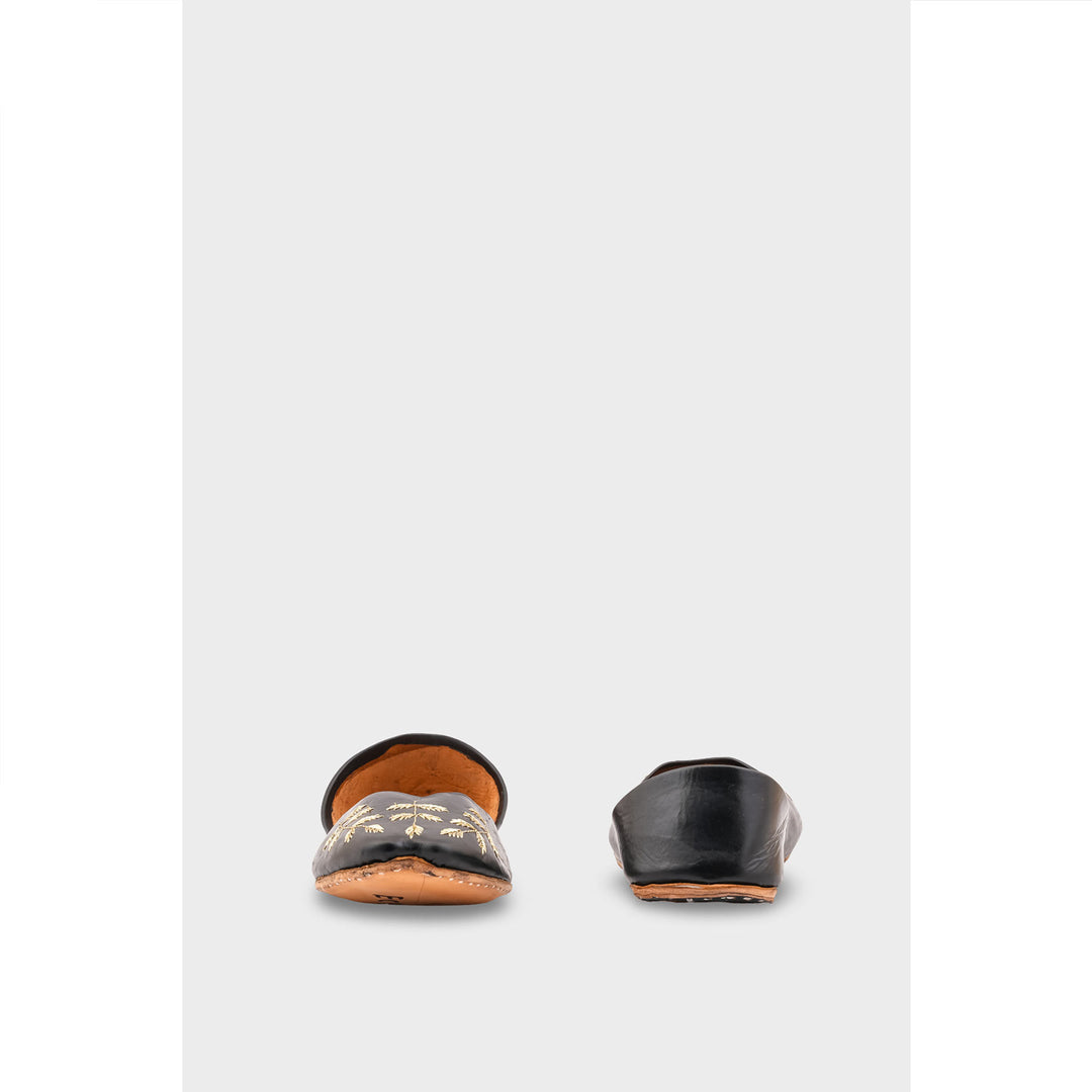 Black Leather Khussa EC8659