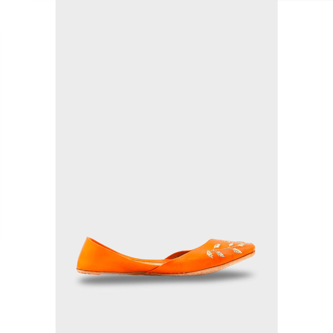 Orange Leather Khussa EC8659