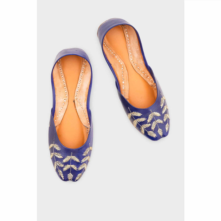 Navy Leather Khussa EC8659