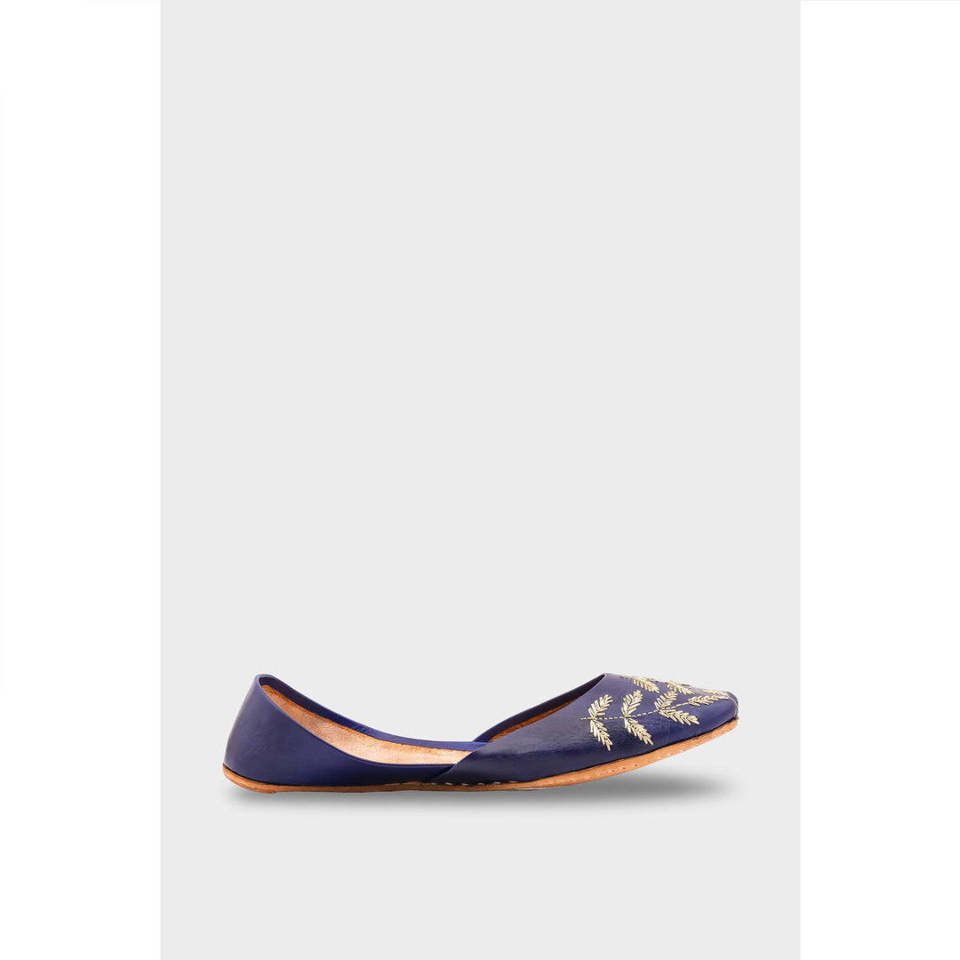 Navy Leather Khussa EC8659