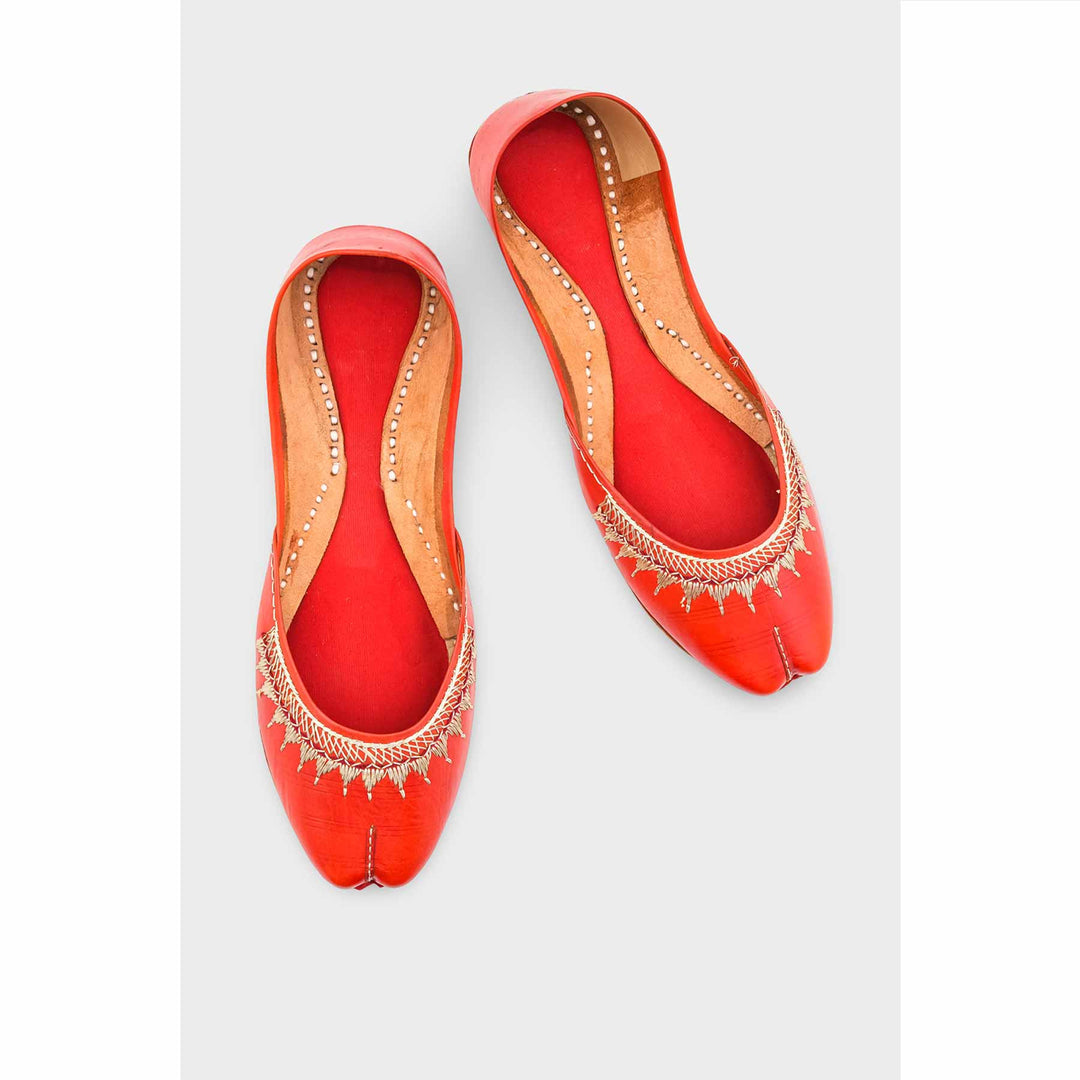 Red Leather Khussa EC8660