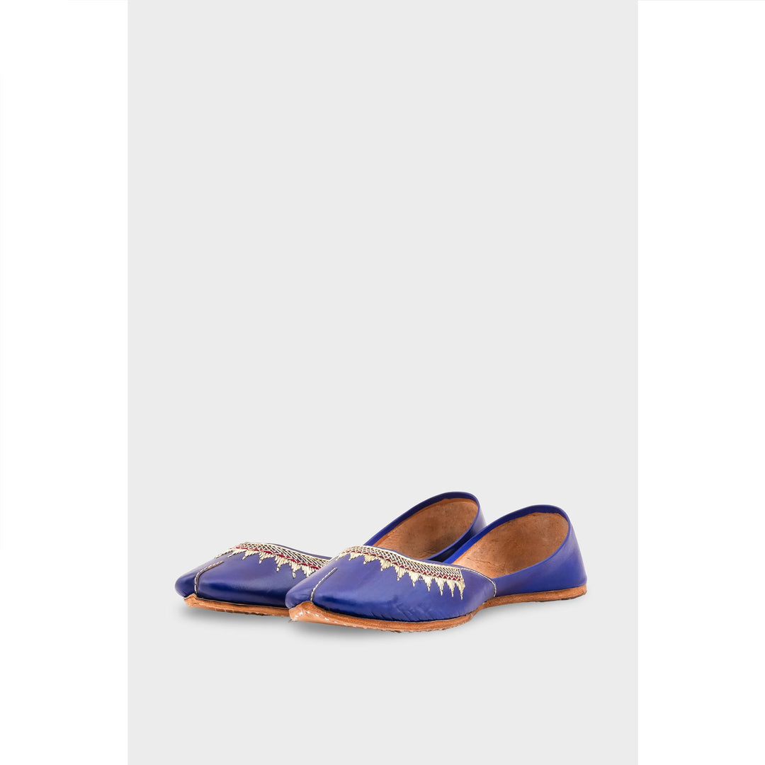 Navy Leather Khussa EC8660