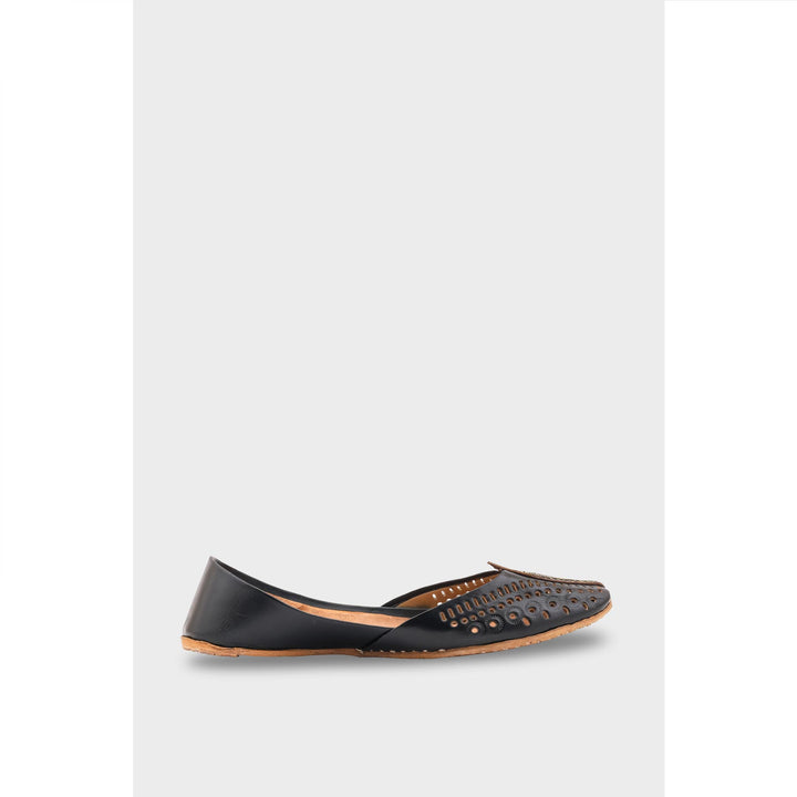 Black Leather Khussa EC8666