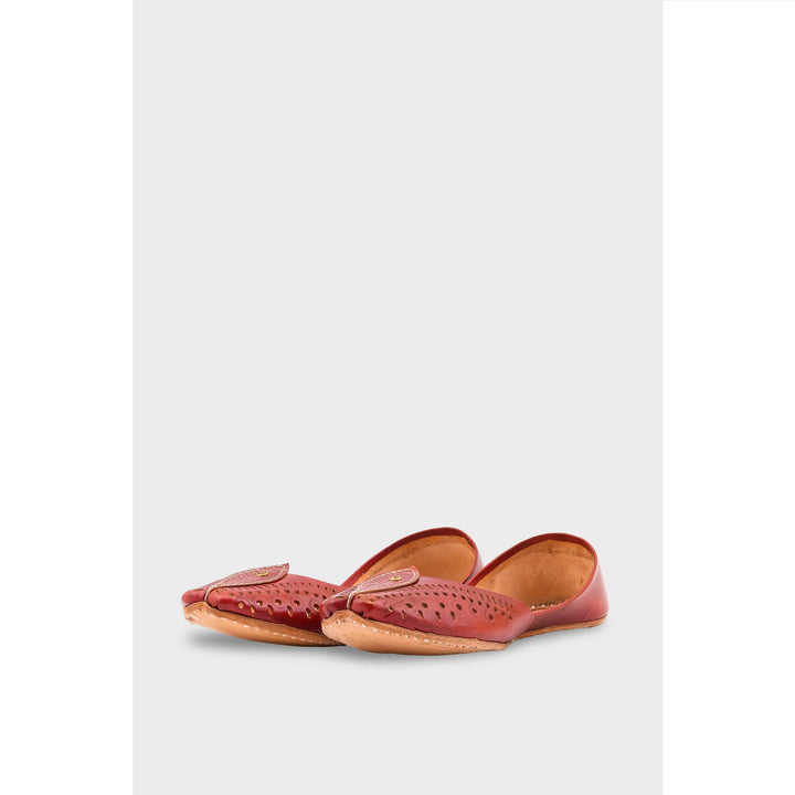 Maroon Leather Khussa EC8666