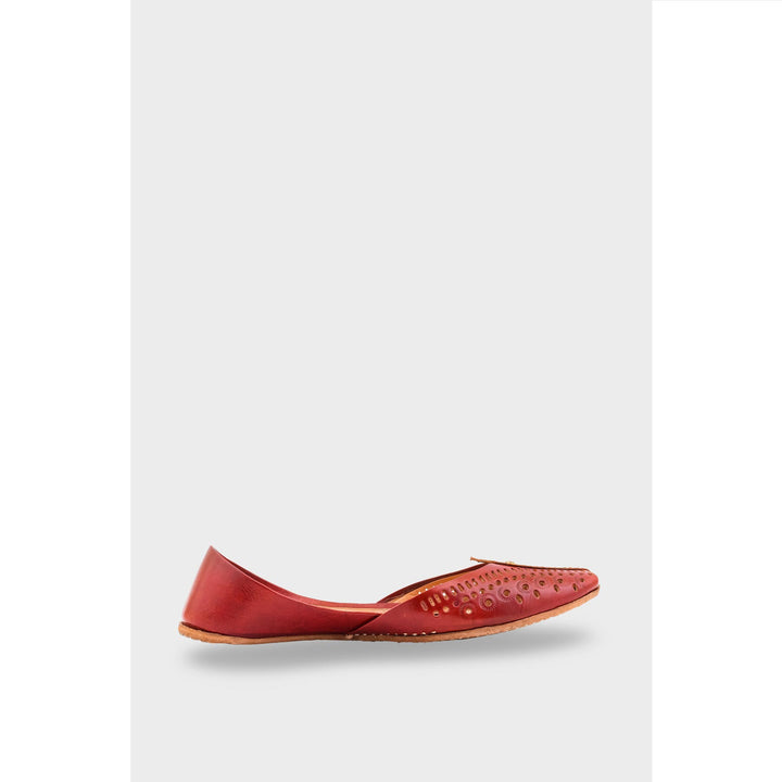 Maroon Leather Khussa EC8666