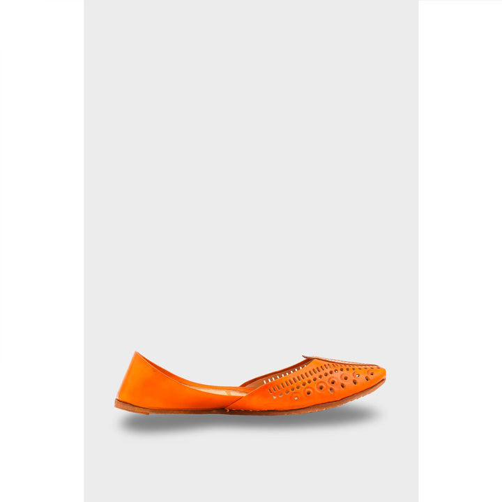 Orange Leather Khussa EC8666