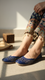 Blue Leather Khussa For Women EC8668