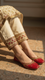 Red Leather Khussa For Women EC8677