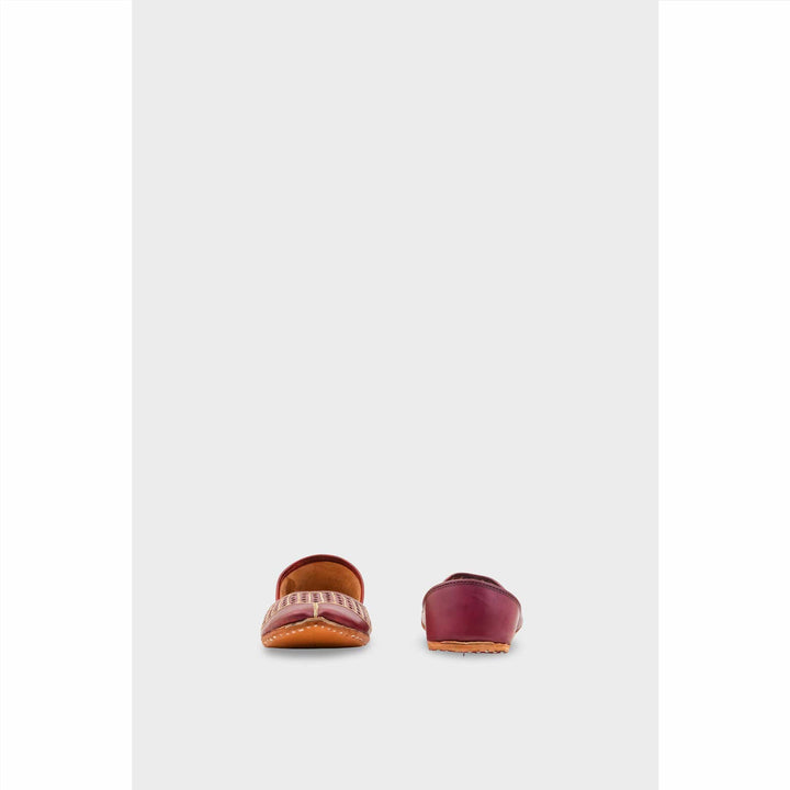 Maroon Leather Khussa For Women EC8681
