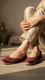 Maroon Leather Khussa For Women EC8681
