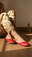 Red Leather Khussa For Women EC8683