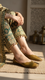 Mehndi Leather Khussa For Women EC8683