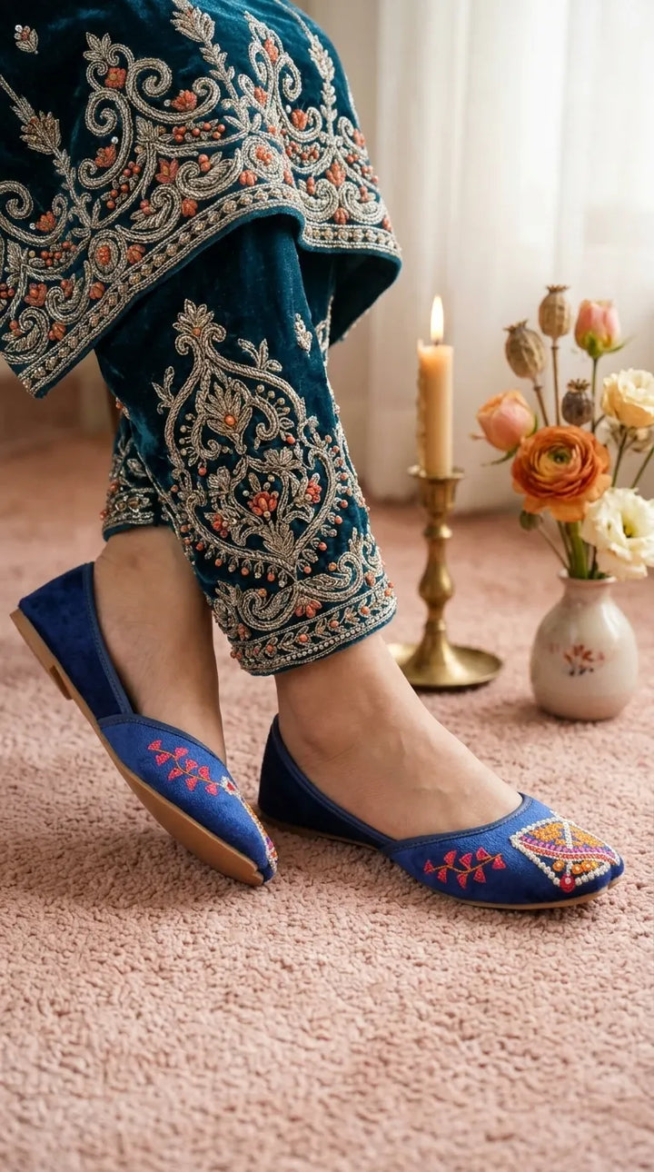 Blue Ethnic Khussa For Ladies EC8688